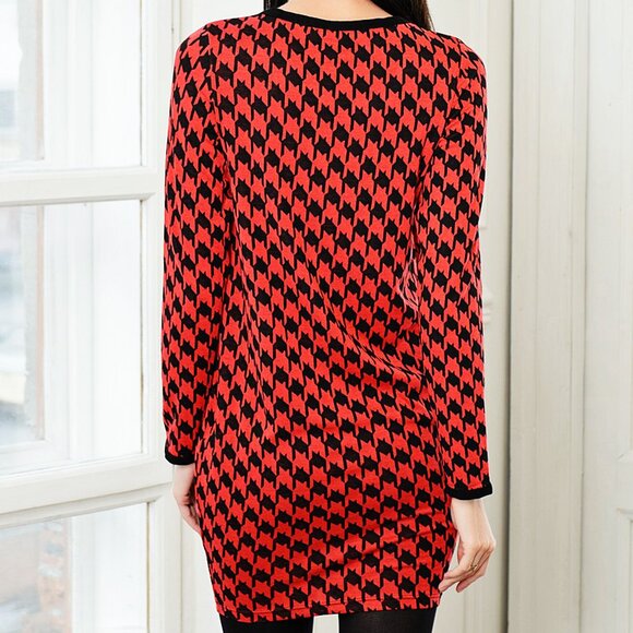 Red Fashion Tunic DRESS, European Clothing, Gift For Wife, Comfortable Wear - Picture 3 of 3